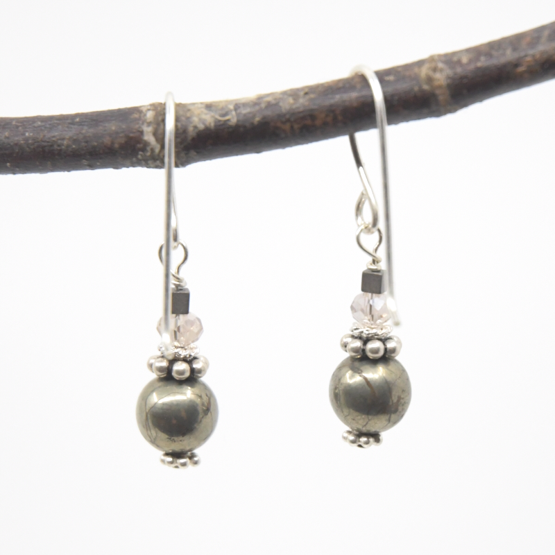 Beaded Drop Earrings -stone